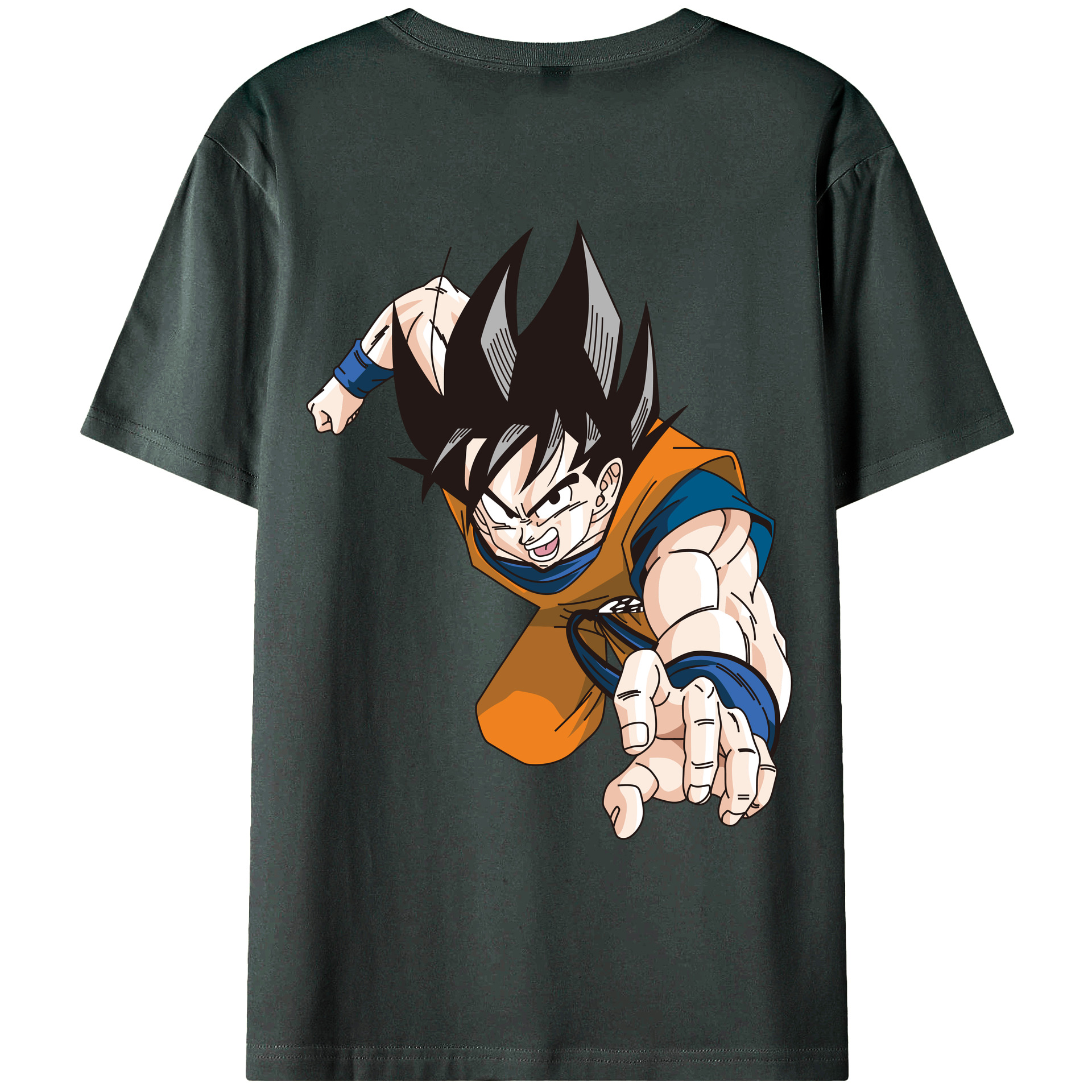 （画像用） ドラゴンボール 孫悟空（そん ごくう）Son Goku カカロット DRAGON BALL Kakarotto 綿100％ メンズ半袖Tシャツ（バックプリント） 通気性